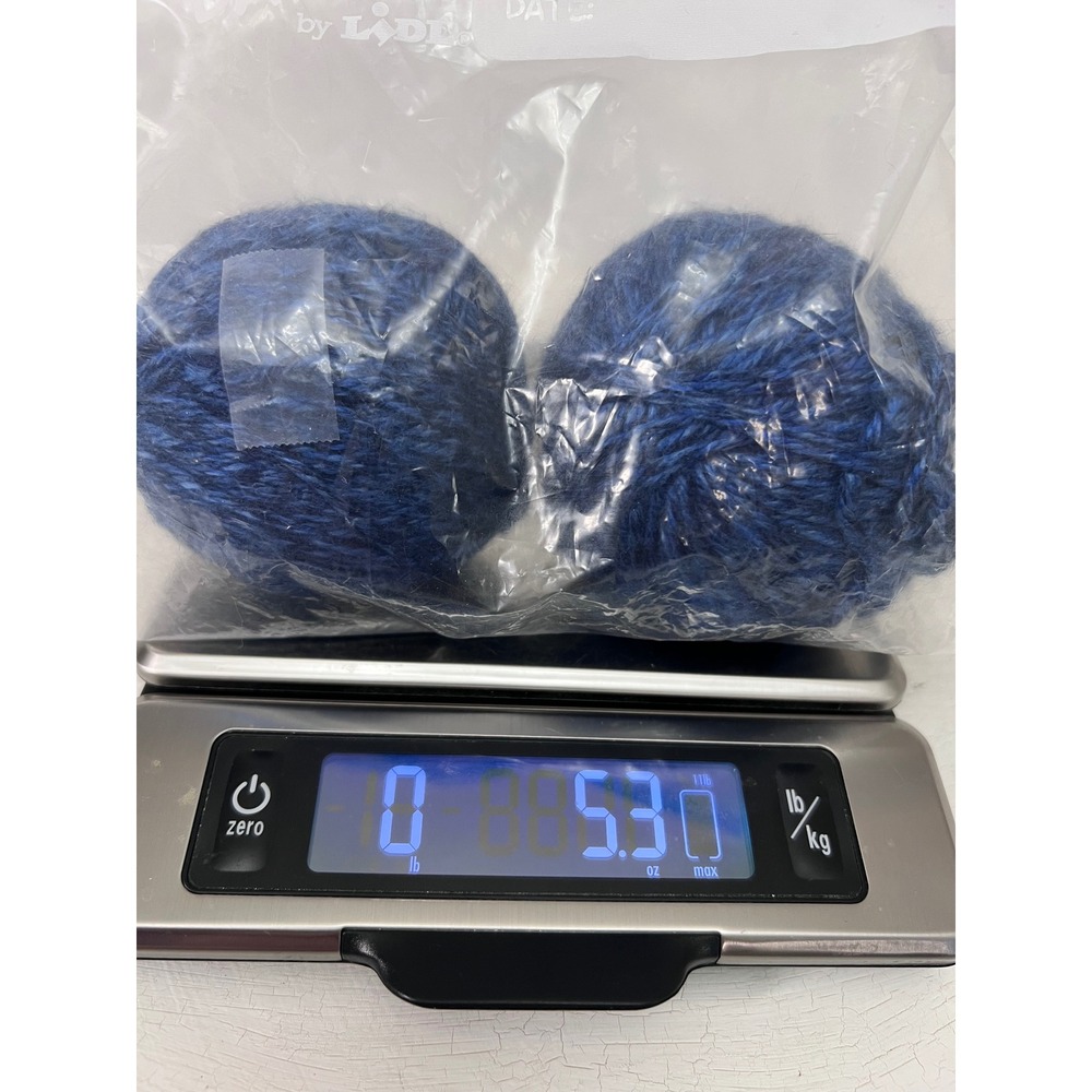 Blue Mohair Blend Yarn Two Balls 5.3oz Total Weight Sapphire Blue Knit Crochet